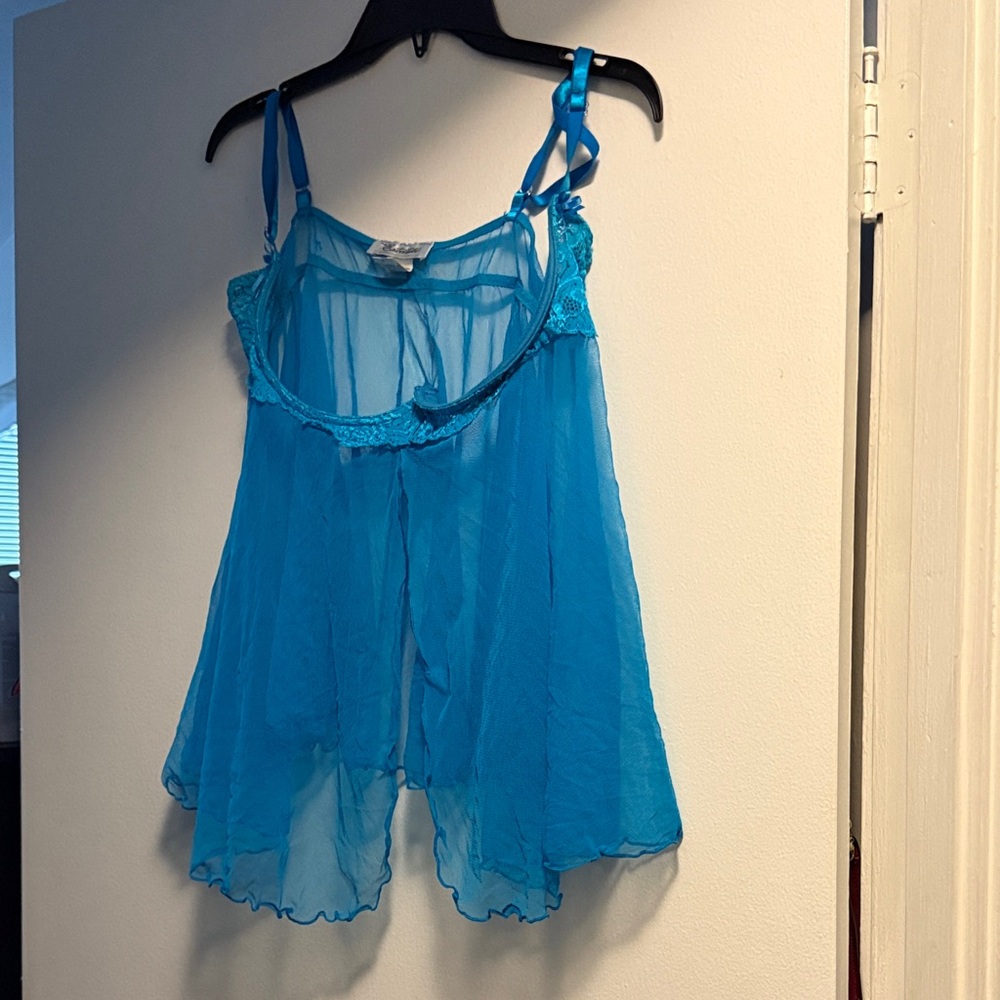 Elegant Blue Sheer Chemise